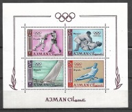 AJMAN - I.O. Tokio`64 żeglarstwo - nadruk "Riyals" 1967 ** Mi B-A10 A (1376