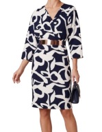 Sukienka na wesele komunie chrzciny granatowo-biała r. L/XL