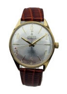 ZŁOCONY MĘSKI ZEGAREK + ATLANTIC WORLDMASTER ORIGINAL + LATA 70-TE - IDEAŁ