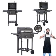 GRILL WĘGLOWY OGRODOWY Z KÓŁKAMI ŻELIWNY RUSZT DUŻY REGULOWANY 42 X 31,5 CM