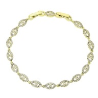 83422 BRANSOLETKA 14K POZŁACANA 19-17 CM 5 MM elegancka z cyrkoniami