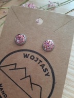 Kolczyki sztyfty z żywicy z brokatem Wyjątkowe prezent