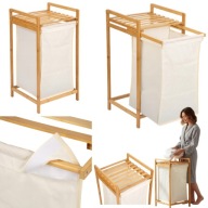 KOSZ NA PRANIE DUŻY BAMBUSOWY KUFER NA ZABAWKI BIELIZNĘ WYSUWANY 40 LITRÓW