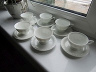 ROSENTHAL MARIA. FILIŻANKA DO KAWY ZE SPODKIEM, BIAŁA PORCELANA, KLASYK.