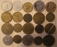 ŻETONY - TOKENY - CIEKAWY ZESTAW 40 ŻETONÓW, TOKENÓW, DUŻO RZADKICH
