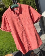 B Koszula Dressmann letnia pomarańcz duża len bawełna 3XL