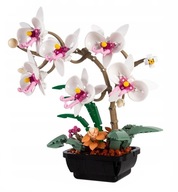 Klocki Konstrukcyjne Kwiat Storczyk w Doniczce Biały do Ułożenia 581 el.