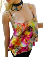 cotton candy LUŹNA BLUZKA NA RAMIĄCZKACH KOLOROWA TOP PIN UP S