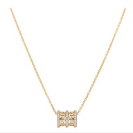 61630 Celebrytka 18K pozłacana 45+5 CM charms grecki wzór z cyrkoniami