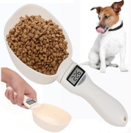 Elektroniczna łyżka na karmę z miarką dla psa lub kota, waga do 800g