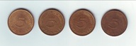 Niemcy 5 Pfennig 1976 D,F,G,J