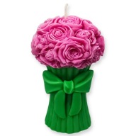 Kolorowa Świeca ZAPACHOWA Różowy Bukiet Kwiatów SOJOWA Prezent Róża Duża