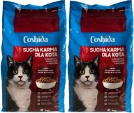 2x Karma sucha dla kota z Wołowiną Drobiem i Groszkiem 2kg Coshida