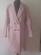 PŁASZCZ MIDI KRÓTKI różowy midiMODNY VINTAGE CIEPŁY PIĘKNY RETRO