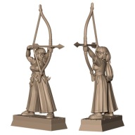 Miko Archer Warrior Wojowniczka z Łukiem Pinup RPG Druk 3D