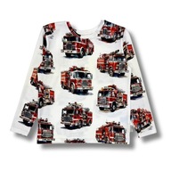 Chrisma – Bluzka z długim rękawem z nadrukiem wozu strażackiego – 116 6 lat