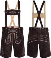 KOSTIUM Bawarski Męskie spodnie skórzane Oktoberfest tradycyjne roz 52