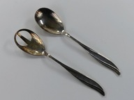 Komplet do sałat Hefra- wzór Amerykański |sztućce PRL, plater, łyżki, łyżka