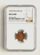 2 grosze 1939 NGC MS 63 RB