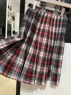 4 Spódnica plisowana folkowa kolorowa krata regulacja pas rozmiar S