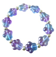 Bransoletka ze szklanymi, opalizującymi kocimi łapkami