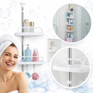 PÓŁKA ŁAZIENKOWA NAROŻNA TELESKOPOWA POD PRYSZNIC REGULOWANA NA KOSMETYKI