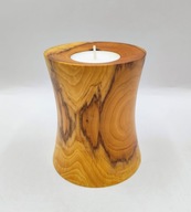 Świecznik z pięknego drewna cudne słoje RUSTYLAKNY