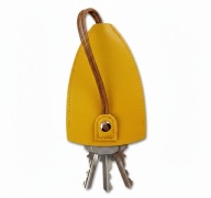Stylowe Etui na Klucze – Skórzany Organizer "Dzwoneczek" – Musztardowy