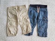 Cool Club spodnie x2 niebieskie i beżowe we wzorki roz 128