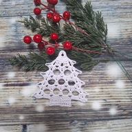 Choinki szydełkowe, zawieszki na choinkę bombki