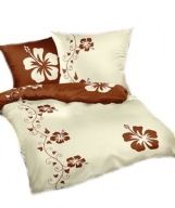 pościel z satyny 200x220 + 2x70x80 zamek S Taktowna brąz Gr