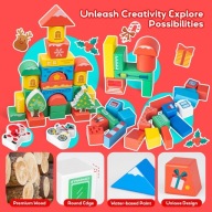 Kalendarz adwentowy na Boże Narodzenie zestaw drewnianych klocków Commodum