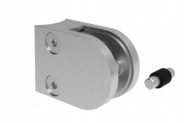 szlifowany uchwyt szkła 50x45 mm satyna inox do rury 42.4