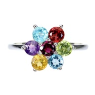 Srebrny komplet (kolczyki,pierścionek) z naturalnymi kamieniami