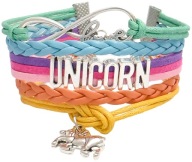 Skórzana bransoletka - Jednorożec + zawieszka 03