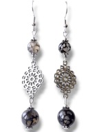 AW65 Kolczyki kamienie AGAT WĘŻOWY