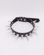 Choker z ćwiekami obroża regulowana eko skóra goth punk 31–41 cm