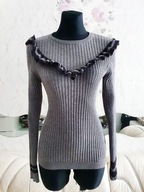 SWETER DZIANINA DZIANINOWY PRĄŻKOWANY PASKI andrzejki dzień nauczyciela