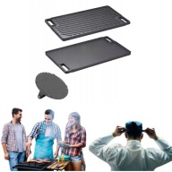 PŁYTA ŻELIWNA DWUSTRONNA RUSZT + PRASA DO BURGERÓW XL ZESTAW DO GRILLA