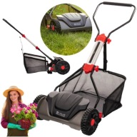 KOSIARKA MECHANICZNA RĘCZNA BĘBNOWA PCHANA WRZECIONOWA DUŻA 40CM KOSZ 30L