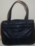 VINTAGE TOREBKA do ręki czarna skóra naturalna