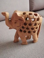 INDIE RZEŹBA DREWNO EGZOTYCZNE SŁOŃ