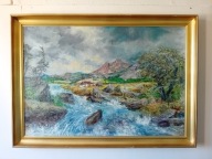 STARY DUŻY OBRAZ OLEJNY PŁÓTNO sygnowany , Kristian Nielsen (1883–1965)