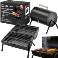 GRILL WĘGLOWY CZARNY TURYSTYCZNY OGRODOWY METALOWY RUSZT 35X22CM BBQ