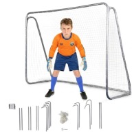 DUŻA BRAMKA PIŁKARSKA DLA DZIECI SKŁADANA METALOWA 213X150 SIATKA TRENING