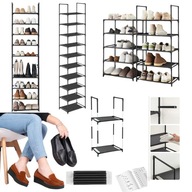 ZESTAW MODULOWA SZAFKA NA BUTY STOJAK WASKA WYSOKA SZAFA REGAL CZARNA POLKA