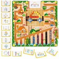 MAGNETYCZNA TABLICA EDUKACYJNA MONTESSORI NAUKA MATEMATYKI KOLORÓW W100