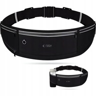 Sportowa saszetka biodrowa czarna do biegania biegania na pas do uprawiania