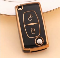 Czarno-złote etui na kluczyk PEUGEOT 107 207 307 407 CITROEN – 2 przyciski