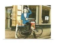 Pocztówka - Rower i reklama z melonikiem ...